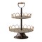 Creative Design 19" Brown and Bronze Two Tiered Freestanding Table Top Tray